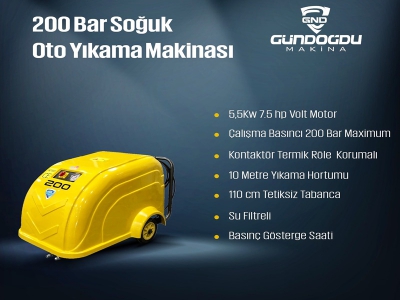 200 BAR BASINÇLI YIKAMA MAKİNESİ